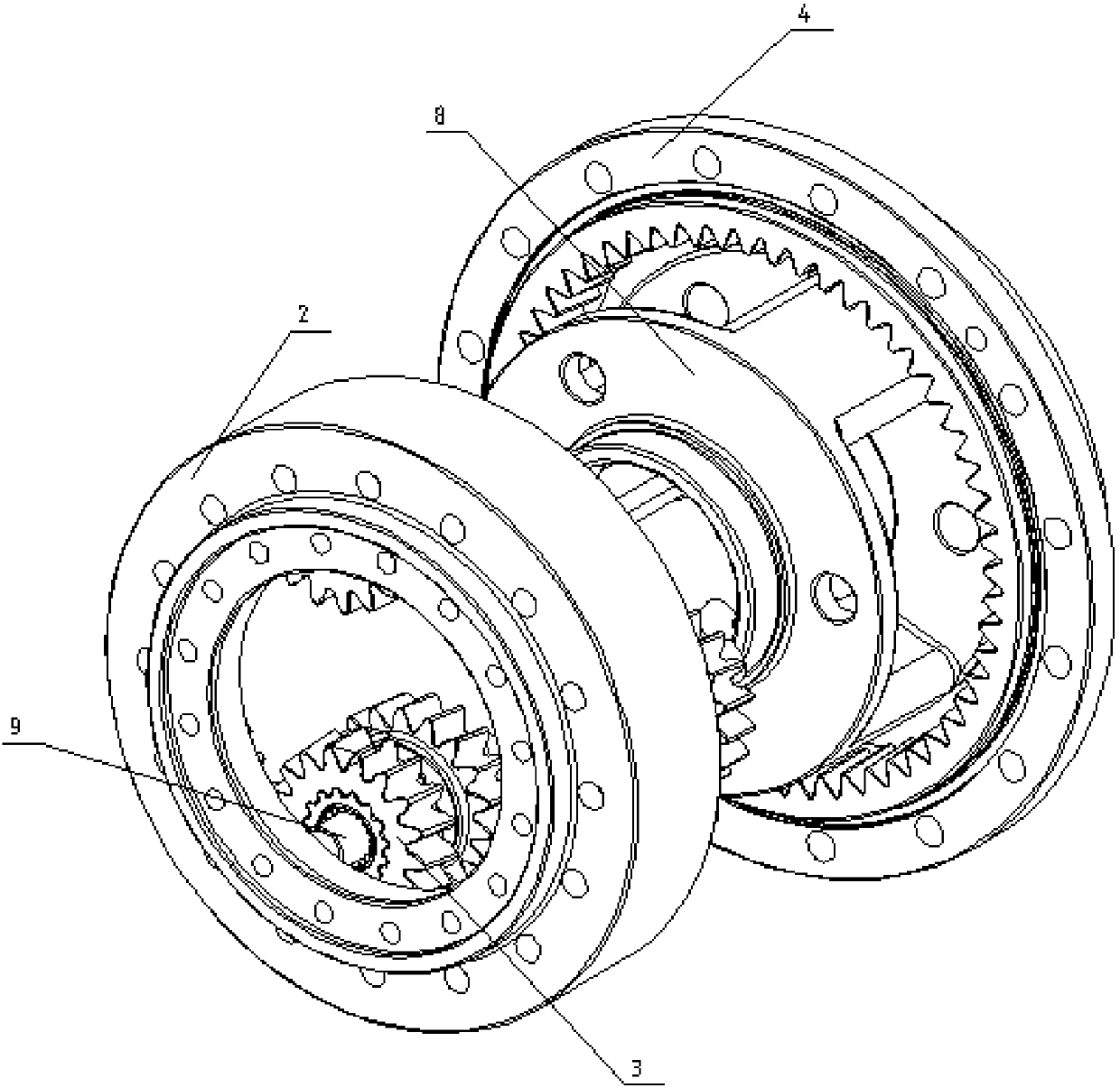 Bulk conveyor adopting variable-thickness planetary gearbox