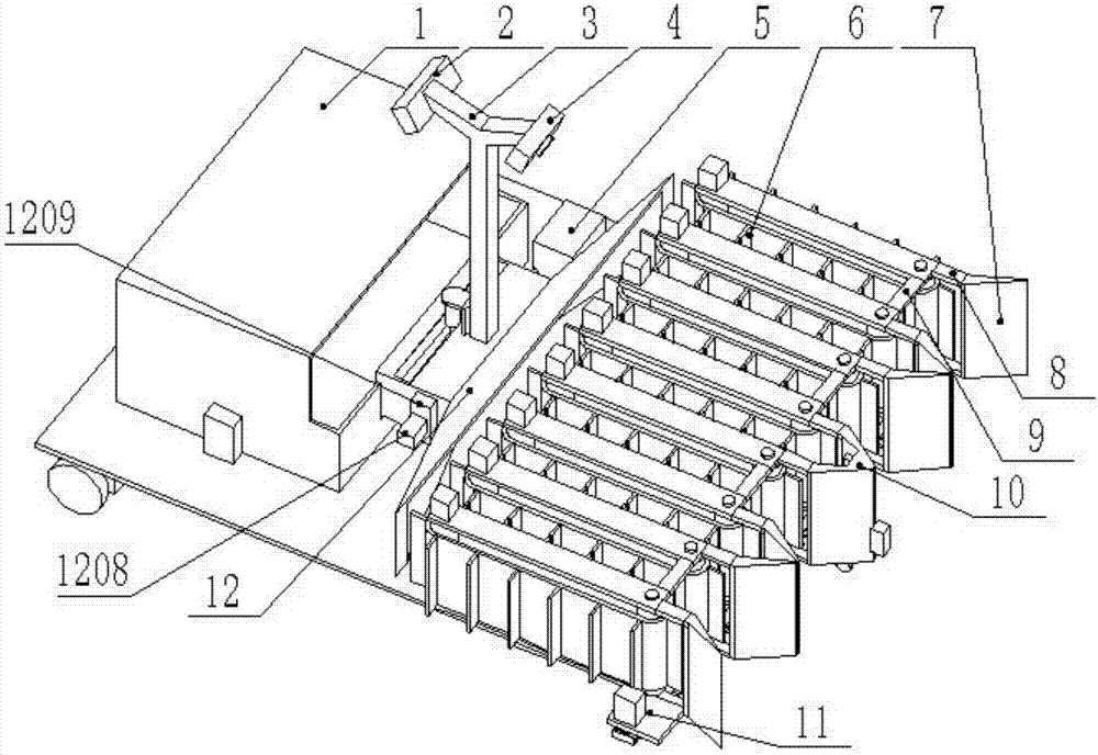 Automatic reaping and crushing device for corn straw