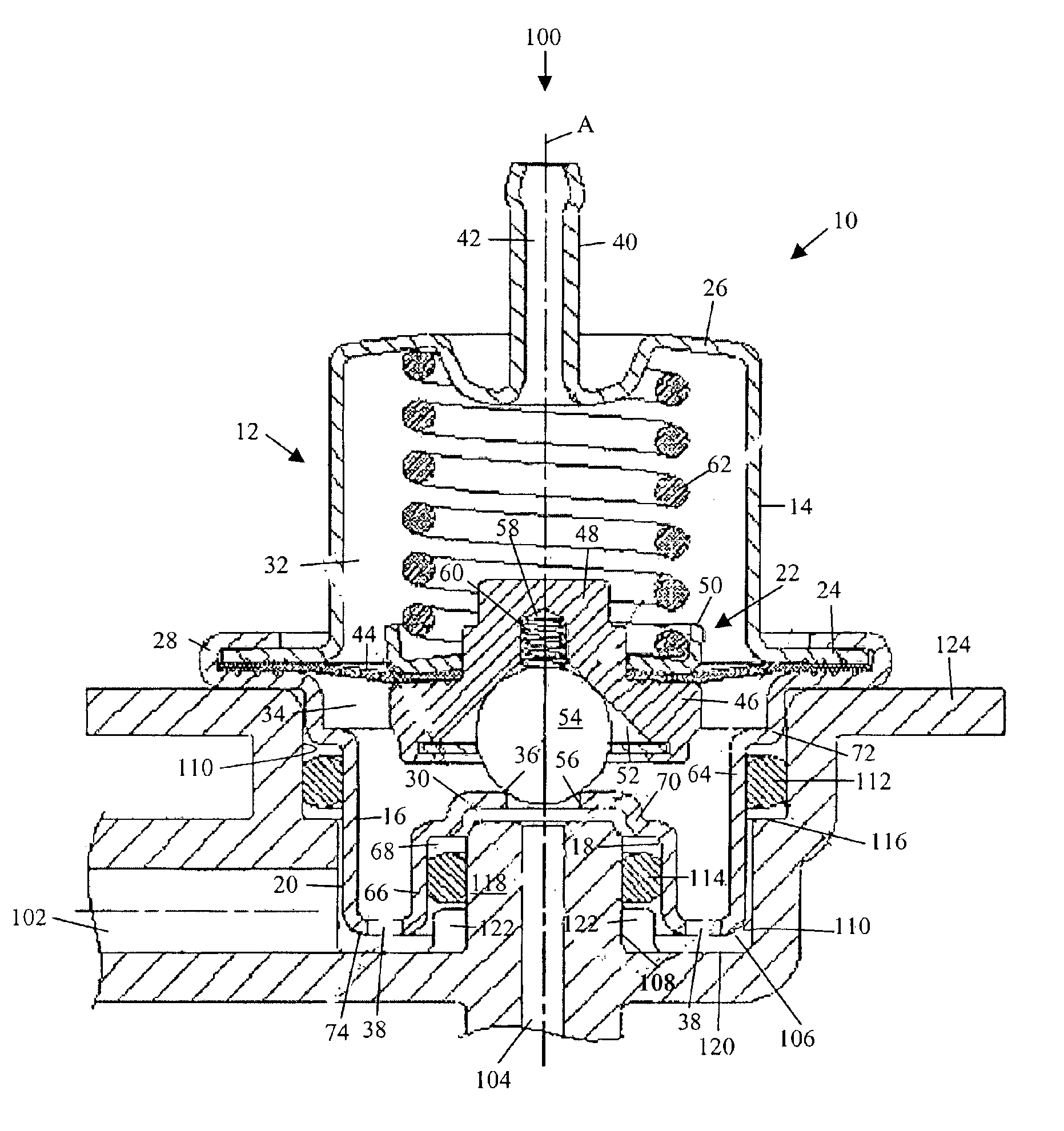 Seal assembly for fuel pressure regulator