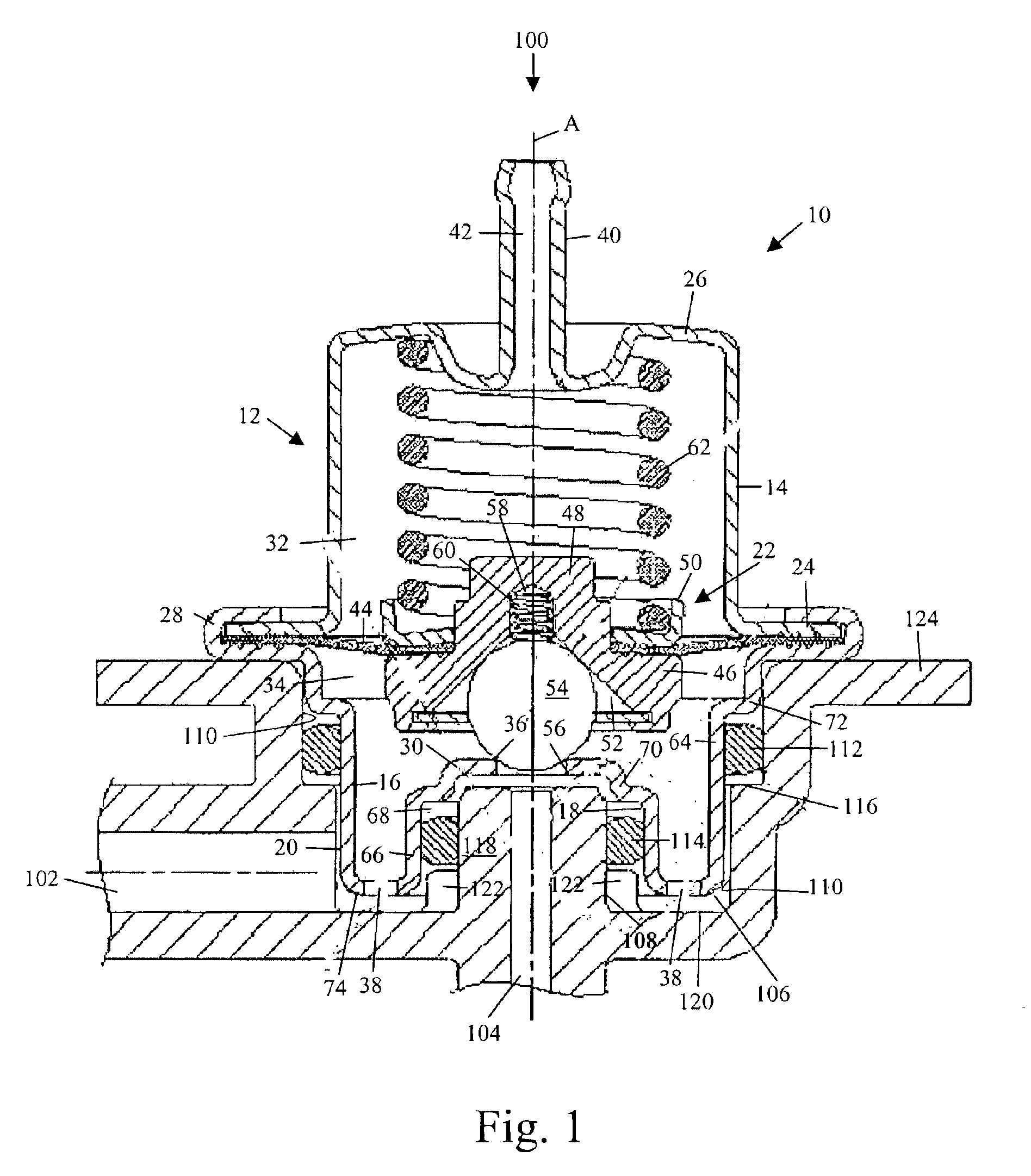 Seal assembly for fuel pressure regulator