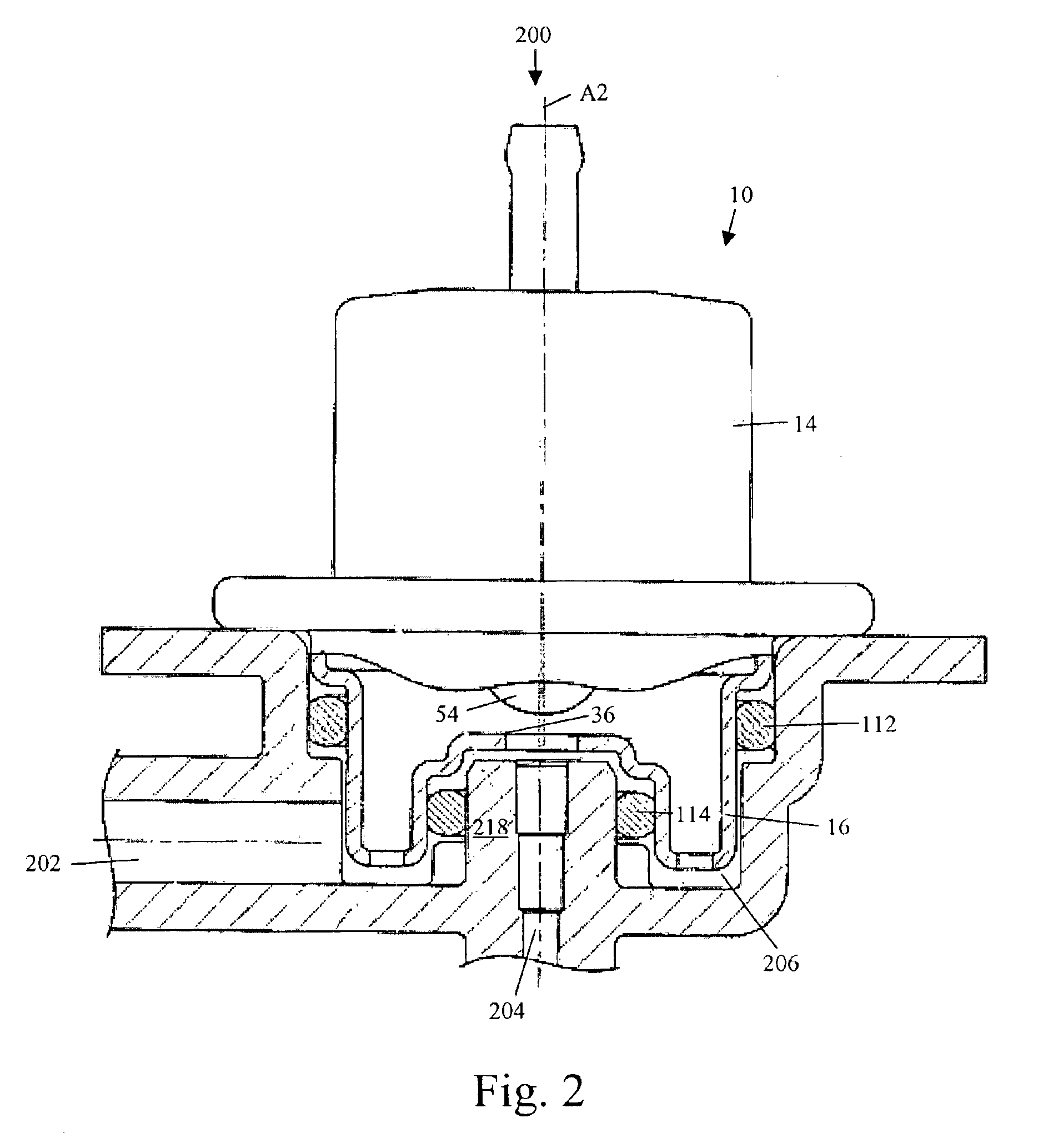 Seal assembly for fuel pressure regulator