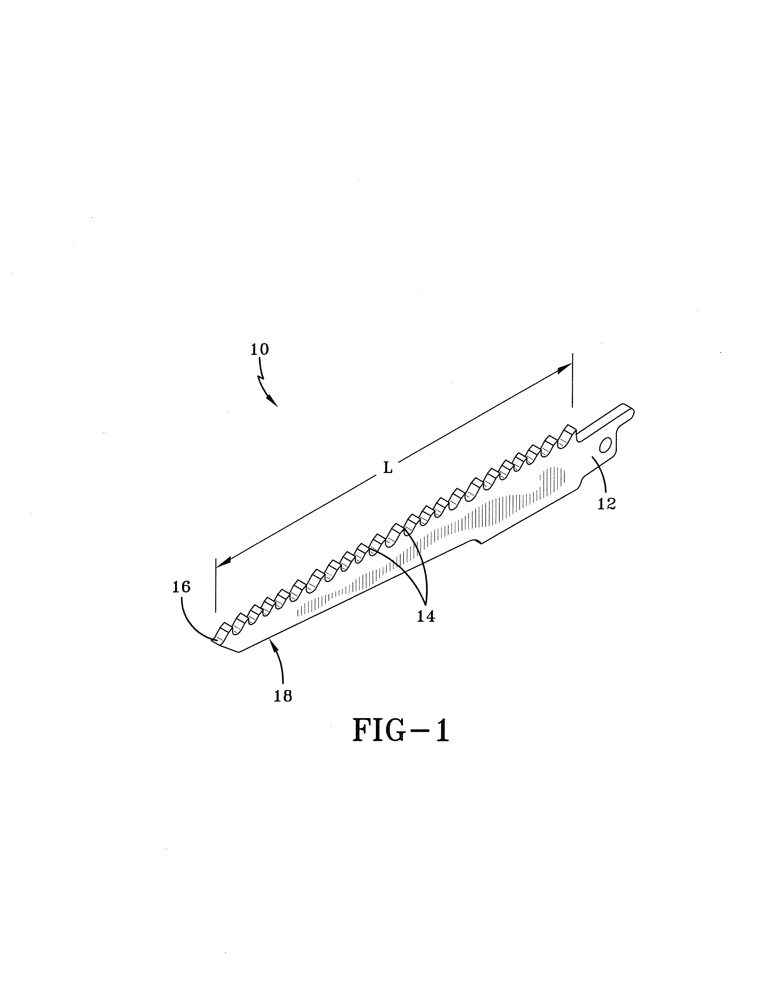 Reciprocating saw blade