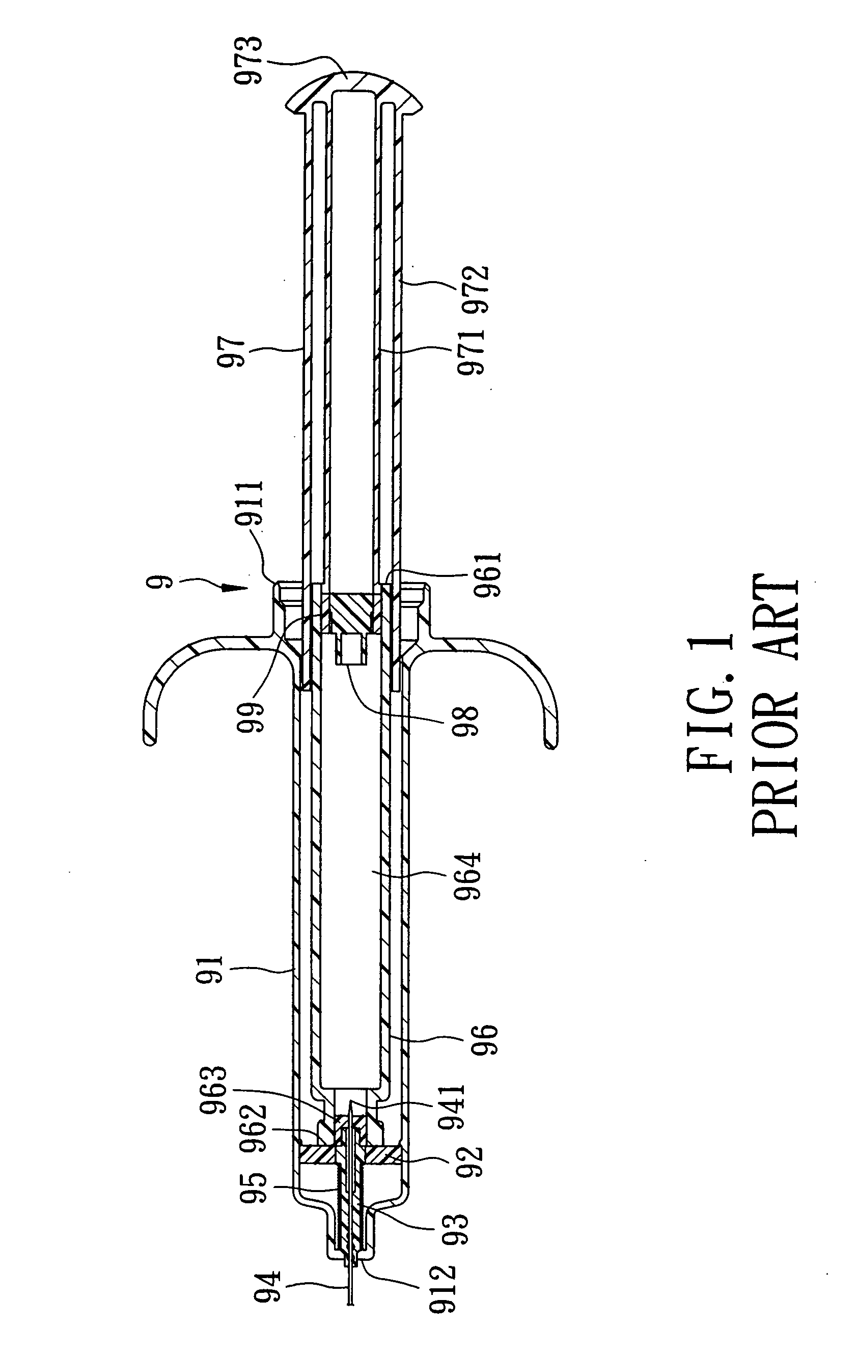 Disposable syringe with built-in carpule