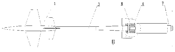 Wind channel model tail support rod structure capable of actively damping vibration