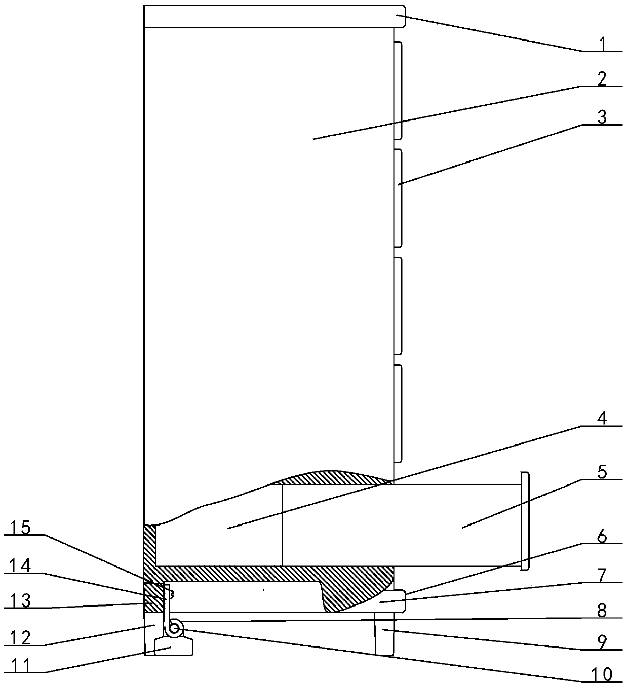 Multi-drawer cabinet capable of adjusting number of counter weights and preventing forward toppling