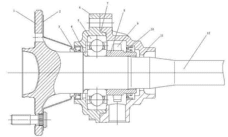 Micro wheel-side structure of automobile axle