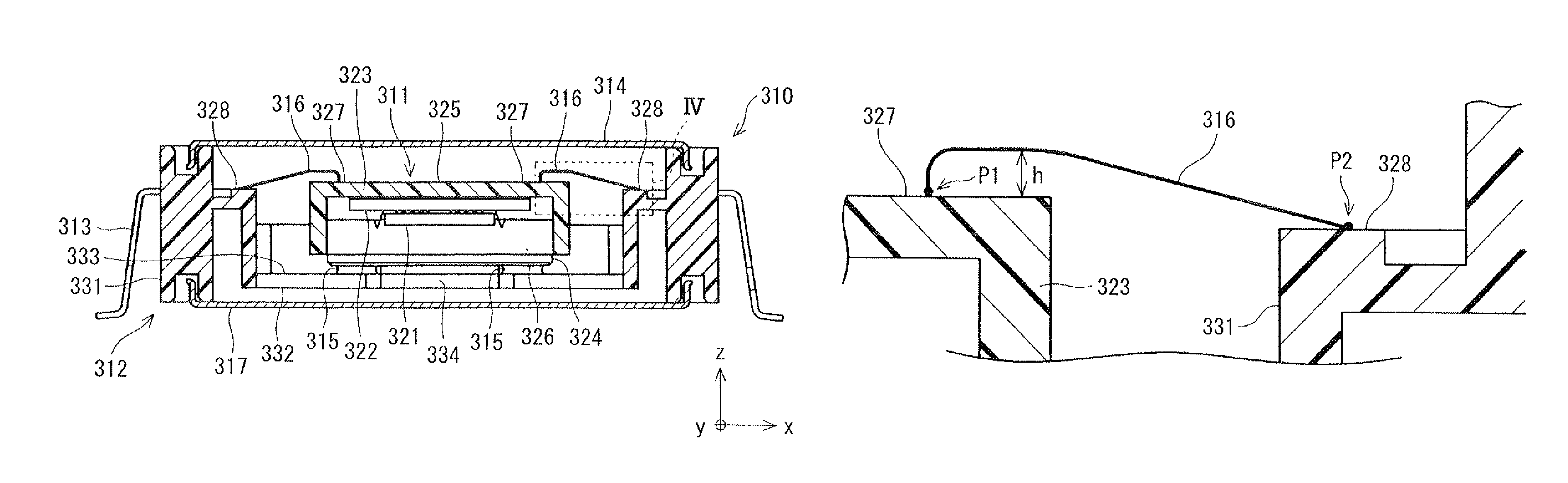 Physical quantity sensor including bonding wire with vibration isolation performance characteristics