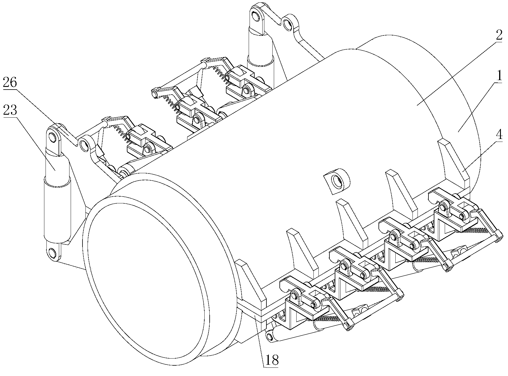 Full-automatic clamping hoop used for seabed jacket repairing