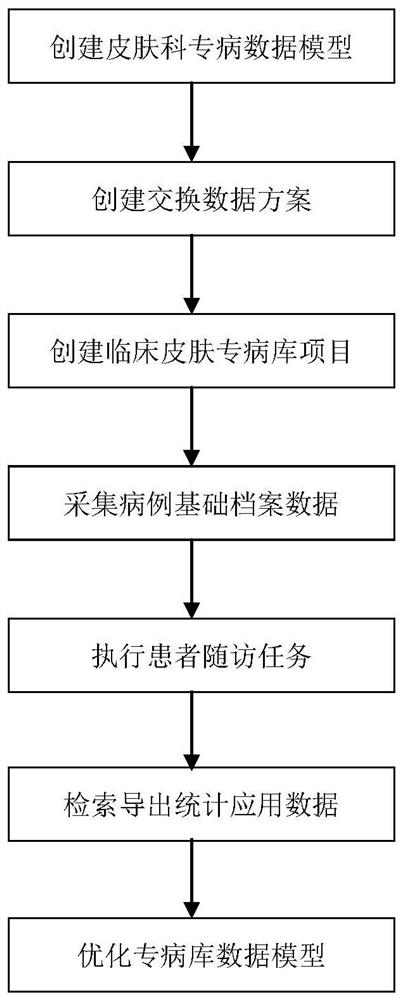 Dermatological department clinical special disease database construction method and system