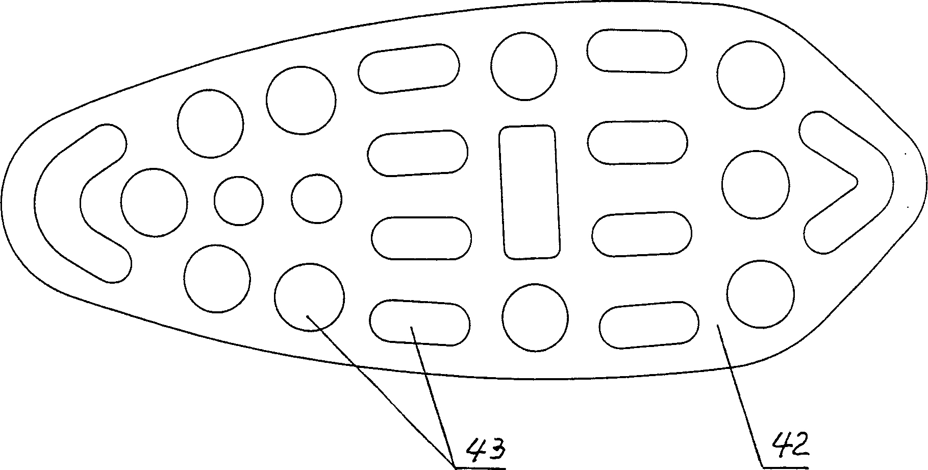 Hairs embedded device for hairbrush in odd shaped holes