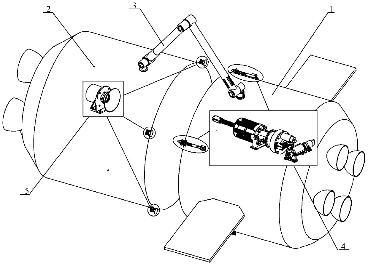 Spacecraft module flexible docking mechanism