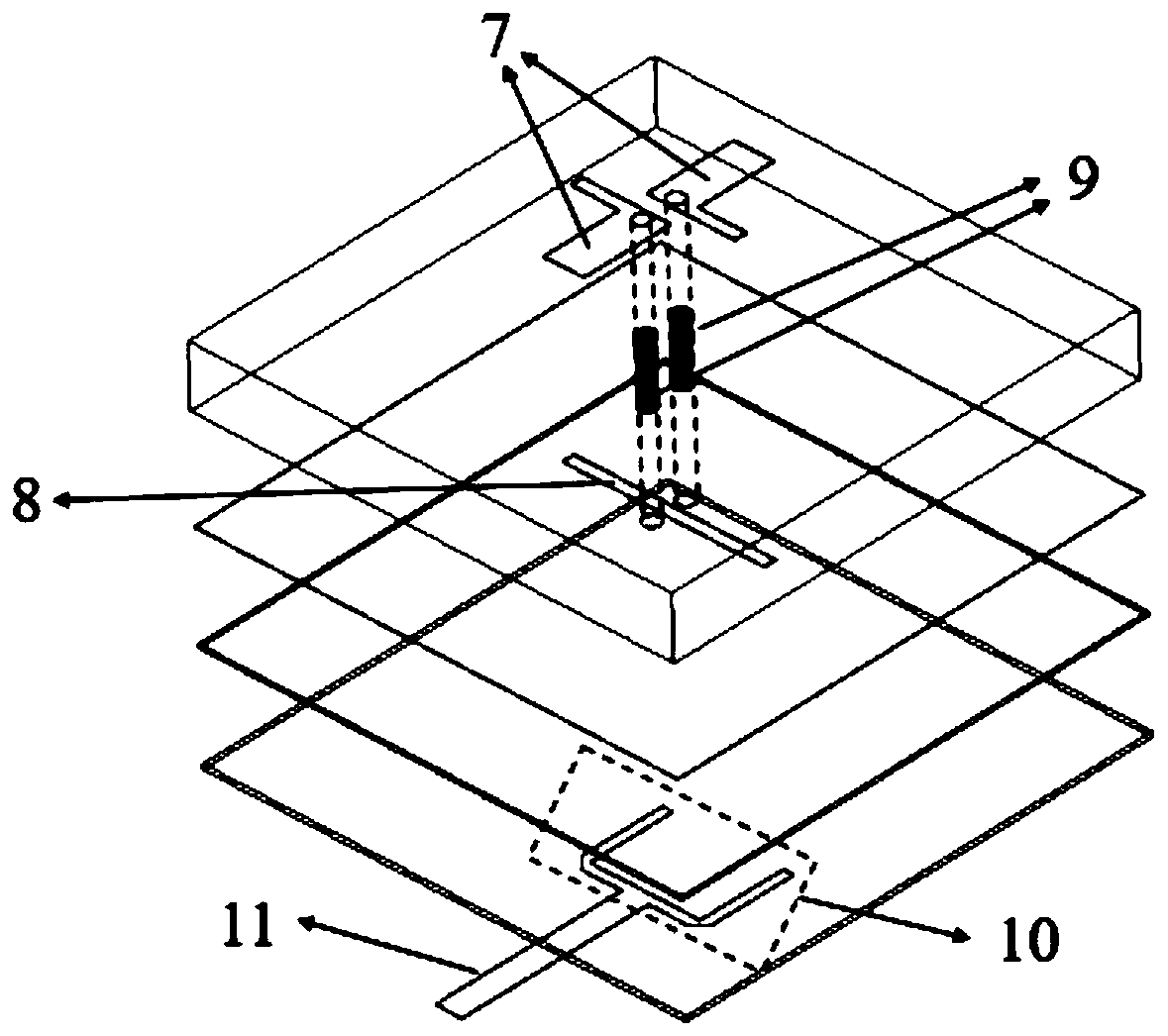 Circularly-polarized planar substrate integrated magnetoelectric dipole antenna and array thereof