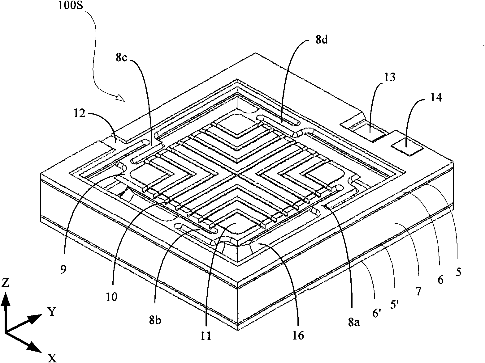 Processing method of differential type high-precision accelerometer