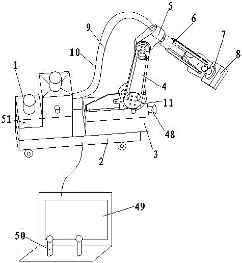 Spraying device achieving remote video manipulation