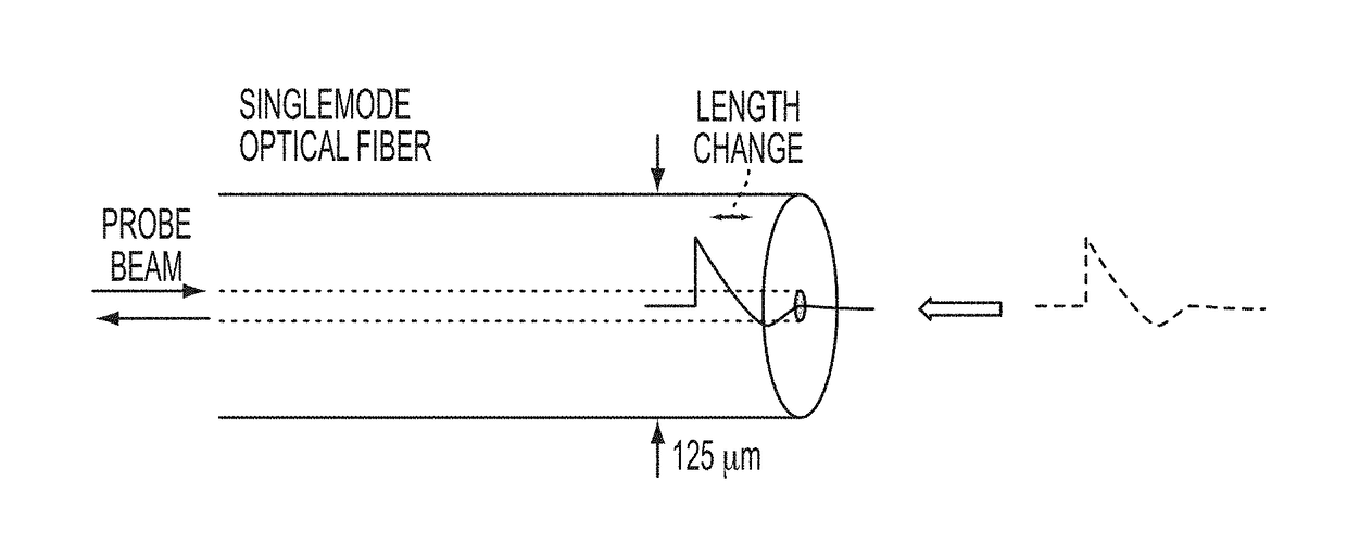 Fiber optic sensor and method for detecting shock wave pressure and mass velocity in solid media