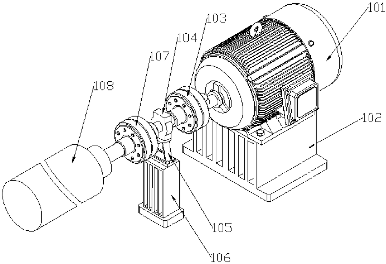 Large-shaft-diameter sliding bearing set tribology performance test stand with adjustable space under movable loads