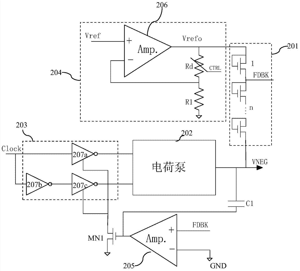 Negative Charge Pump Feedback Circuit