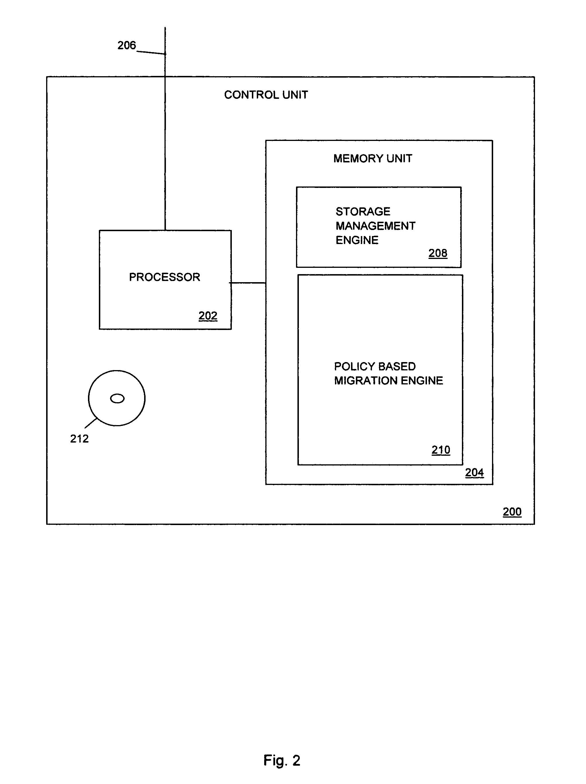 Policy based data migration in a hierarchical data storage system