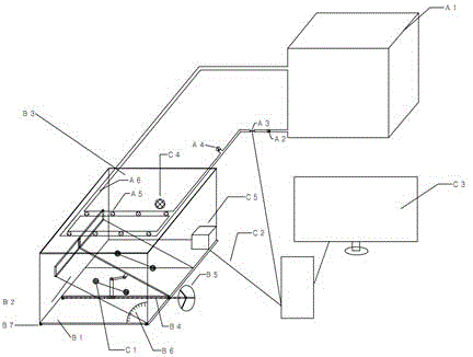 Analysis testing device for simulating influences of rainfall and moisture content on side slope stability