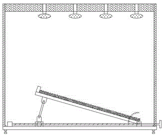 Analysis testing device for simulating influences of rainfall and moisture content on side slope stability