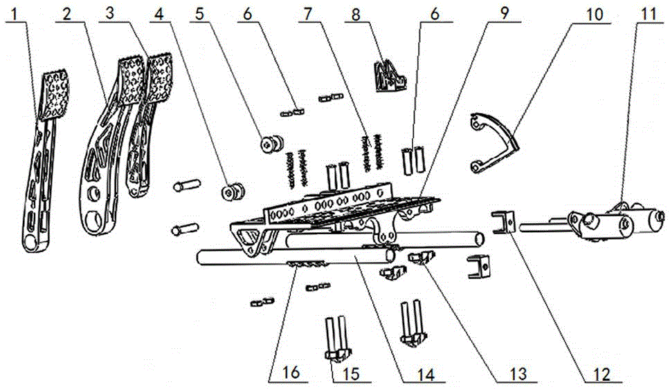 Adjustable brake pedal assembly for race car