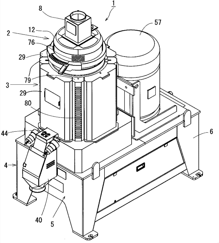 Grinding vertical-type grain polisher