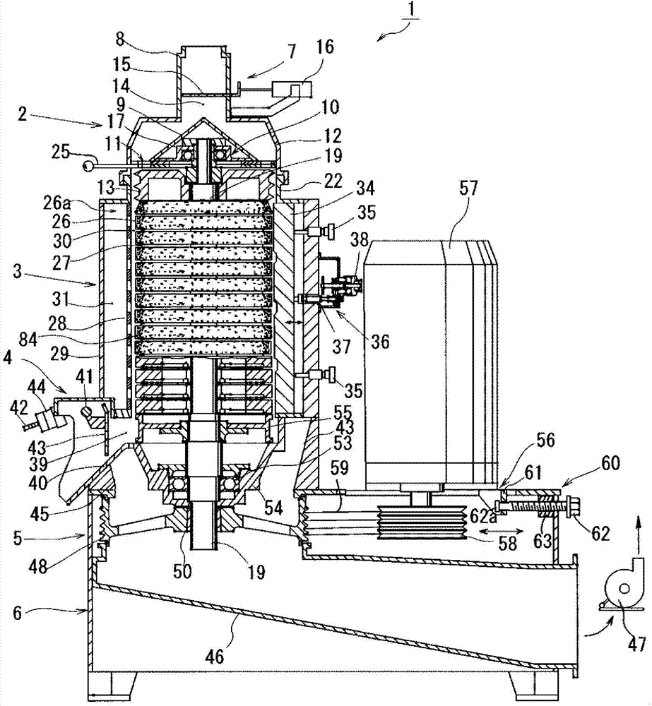 Grinding vertical-type grain polisher