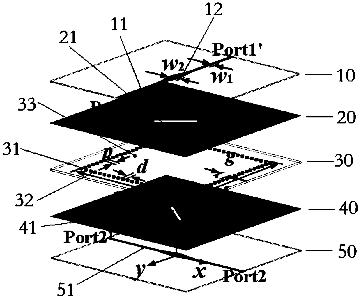 TM dual-mode balanced band-pass filter based on SIW (substrate integrated waveguide)