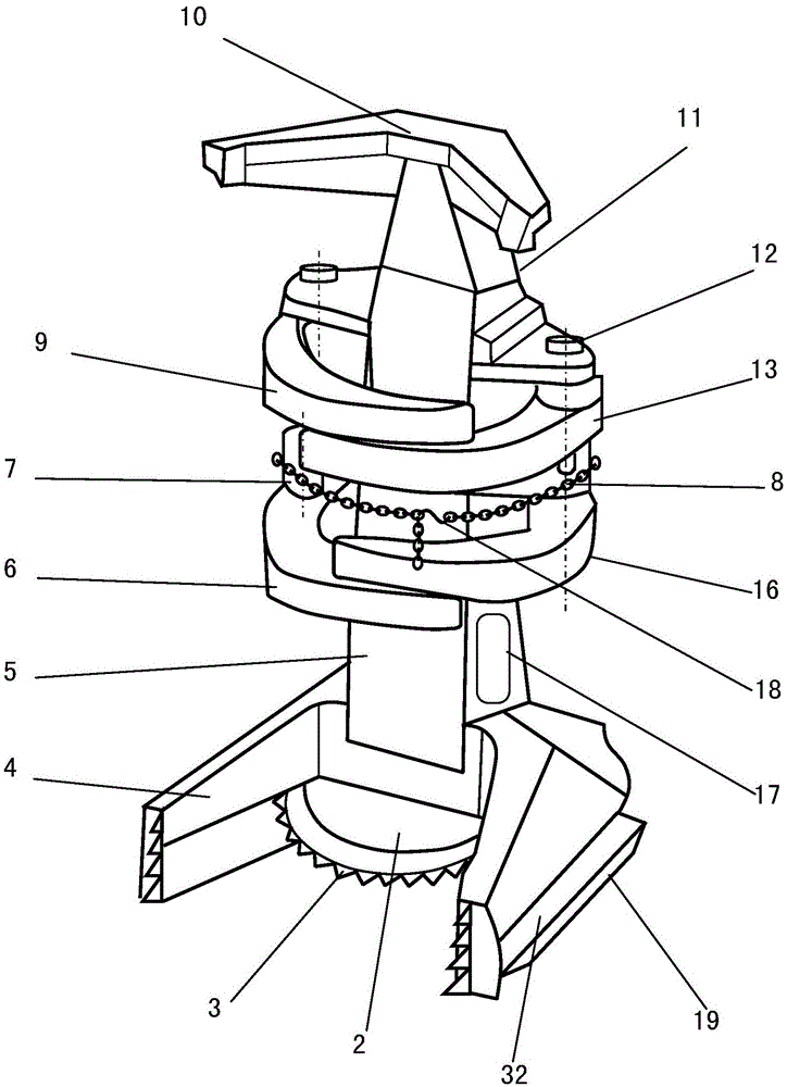 Felling and bundling device for miscellaneous shrubs in mountain forest