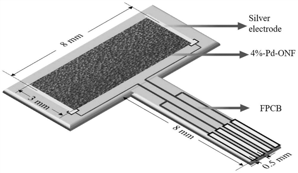 A hydrogen sensor with ppb level detection lower limit and preparation method thereof