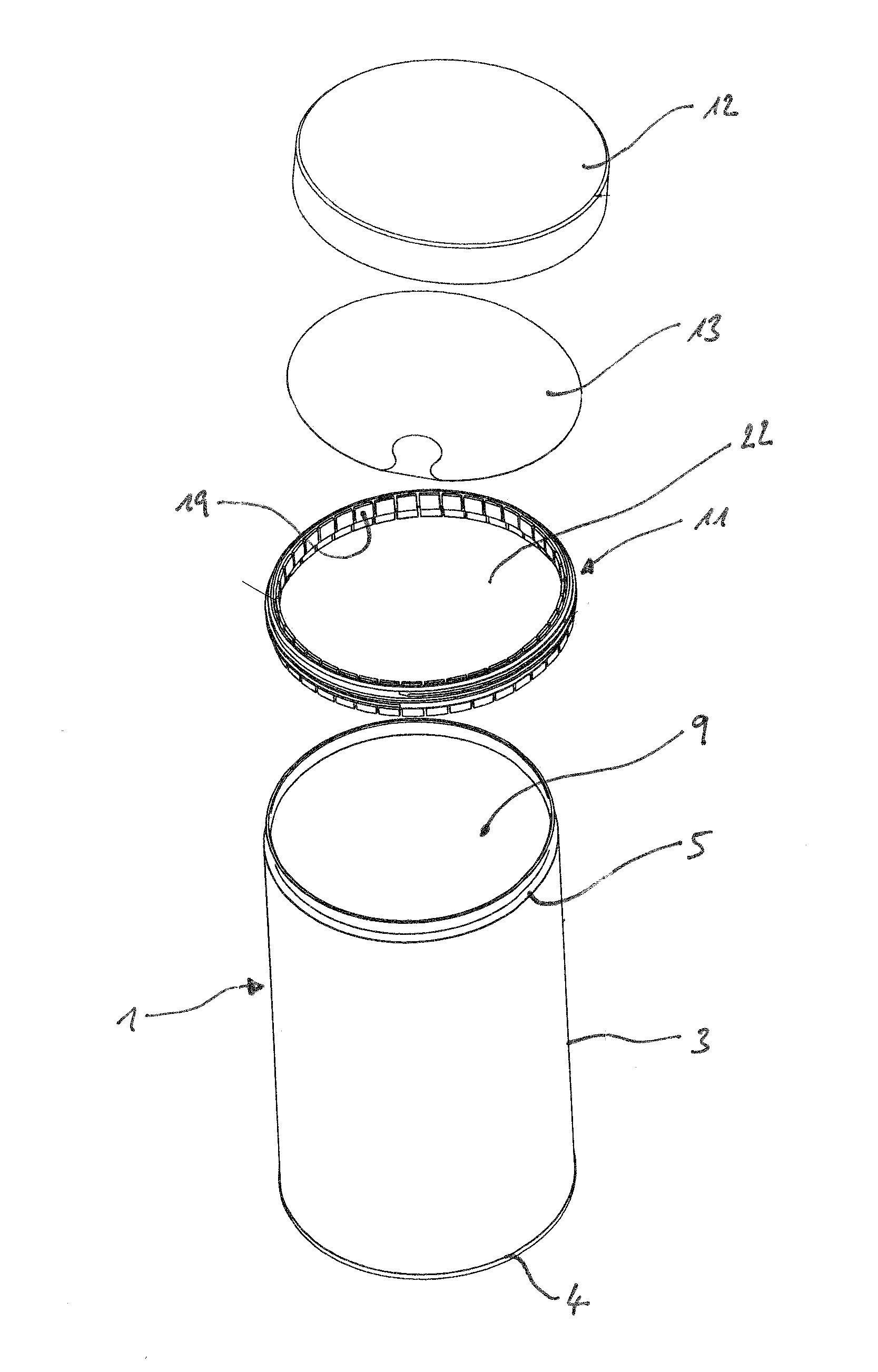 Cover unit with adapter, cover, and sealing film for a container