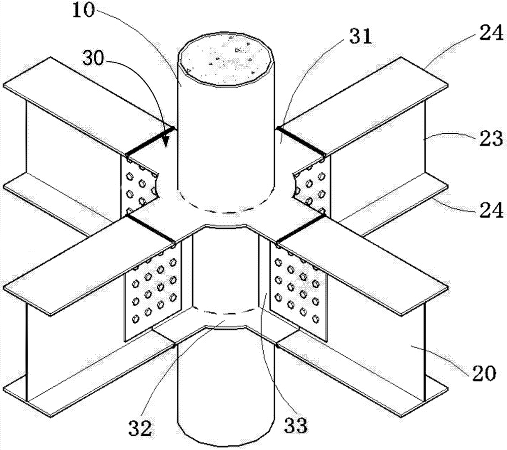 Steel pipe recycled block concrete assembly structure