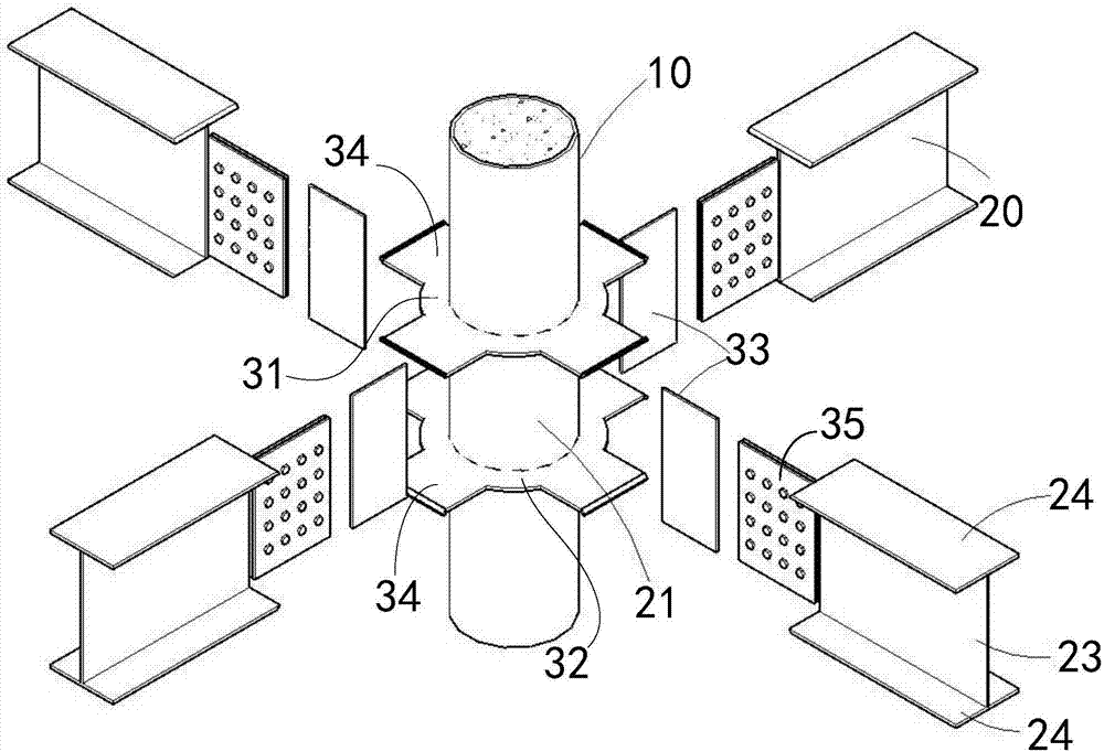 Steel pipe recycled block concrete assembly structure