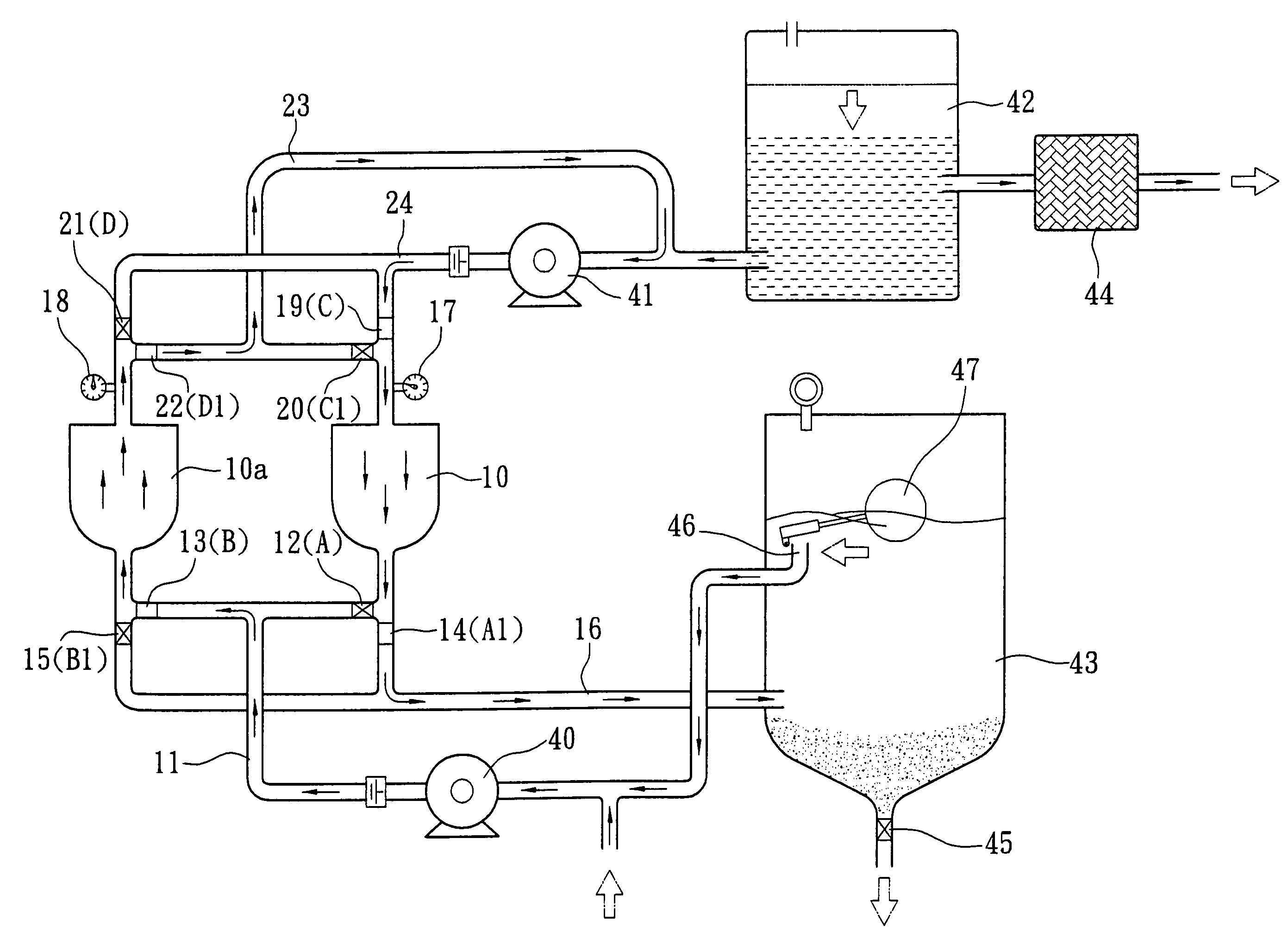 Quick countercurrent-type water purifier