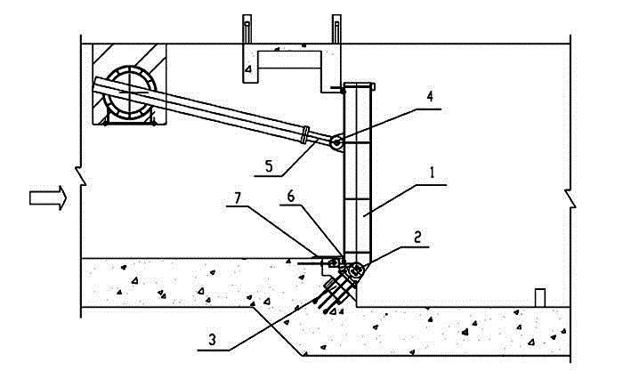 Lower flap gate provided with automatic sewage disposal device