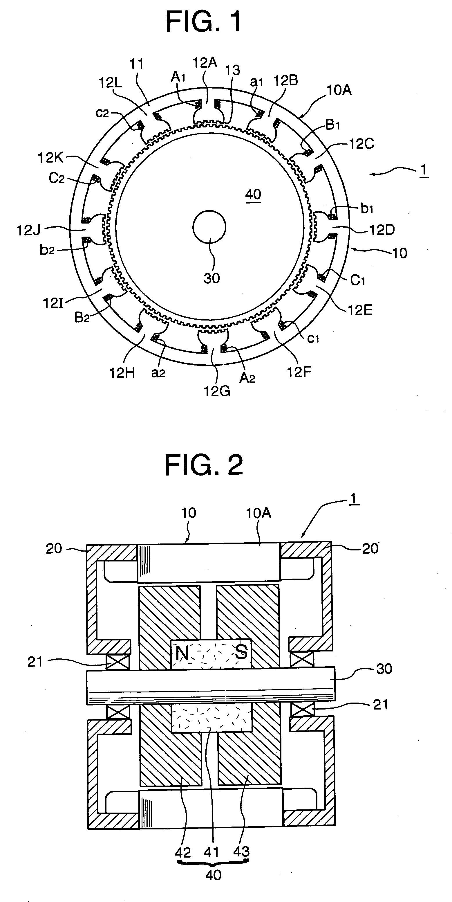 Hybrid type double three-phase electric rotating machine