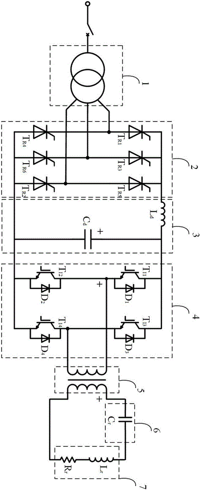 Grading frequency conversion type multipath series resonance inverter power supply