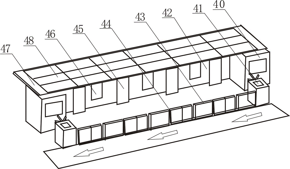 Bus stop with solar cell panels