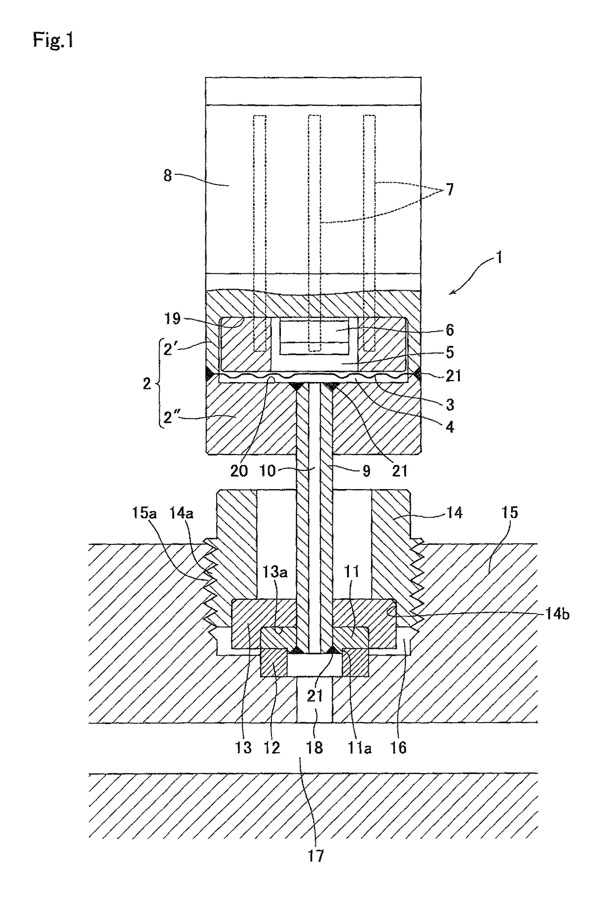 Structure for attaching pressure detector