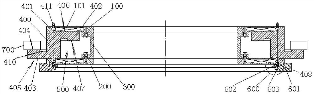 A double-sided finishing fixture for large thin-walled flanges and flange processing technology