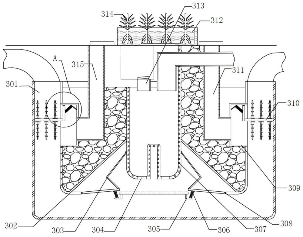 A controllable slow-flow sewage interception cycle structure based on sponge city construction