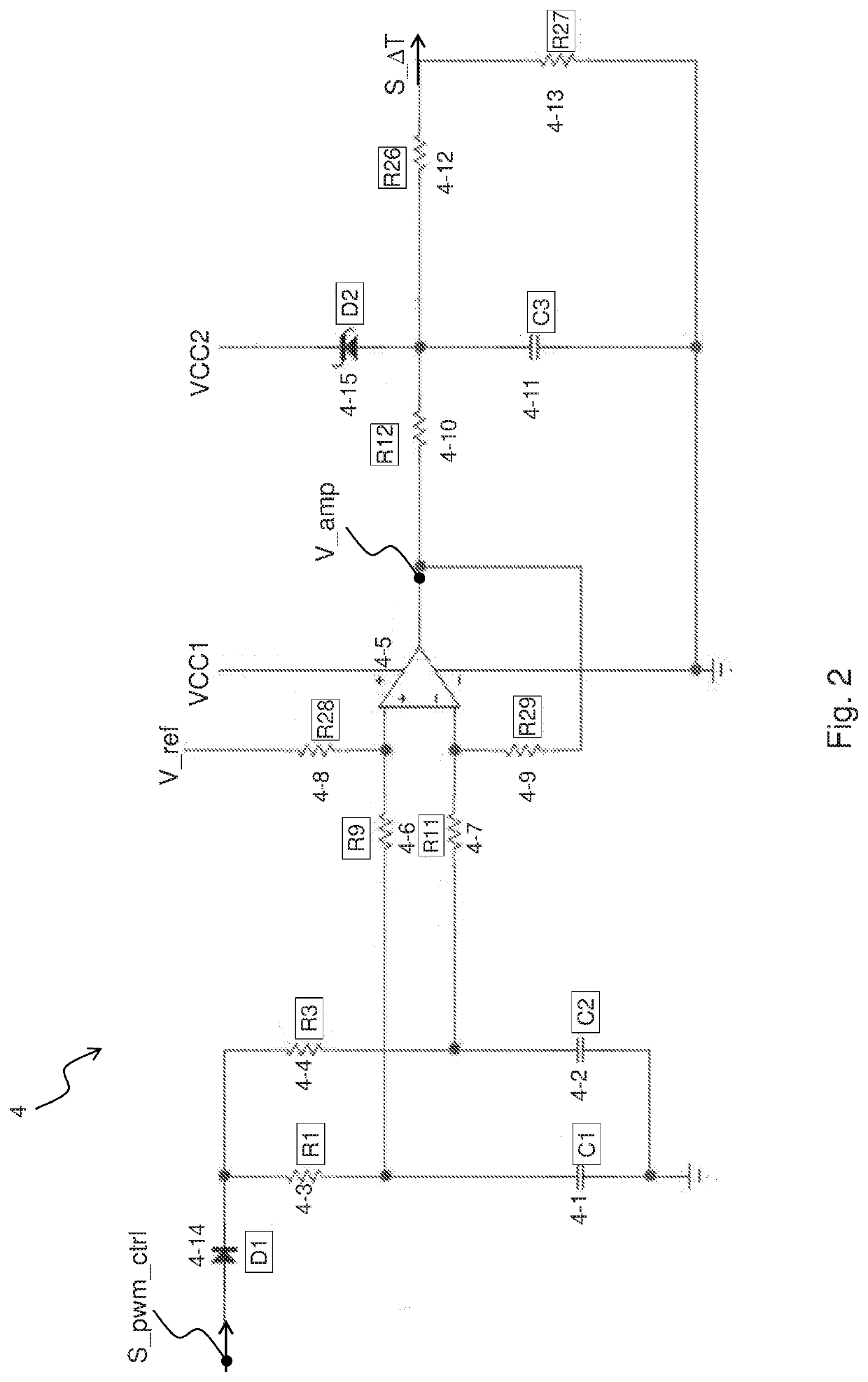 Electronic monitoring circuit for detecting the variation in the power or current absorbed by at least one electronic circuit under test and electronic system for testing the operation of the at least one electronic circuit