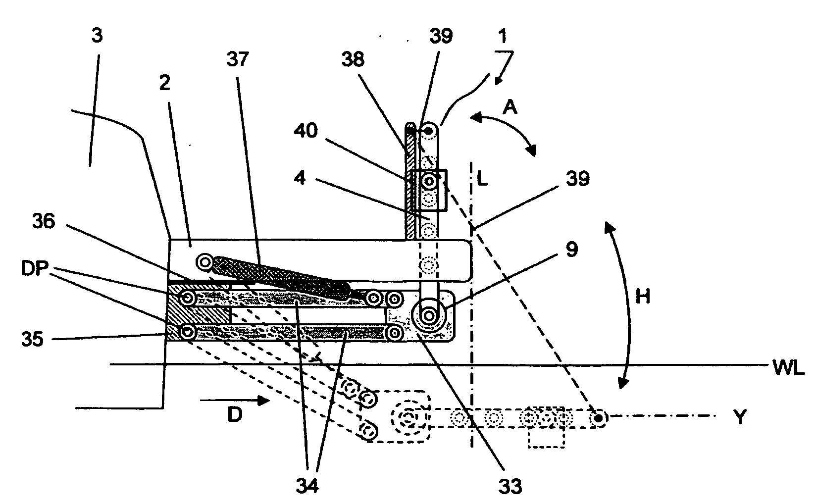 Dropdown railing for watercraft