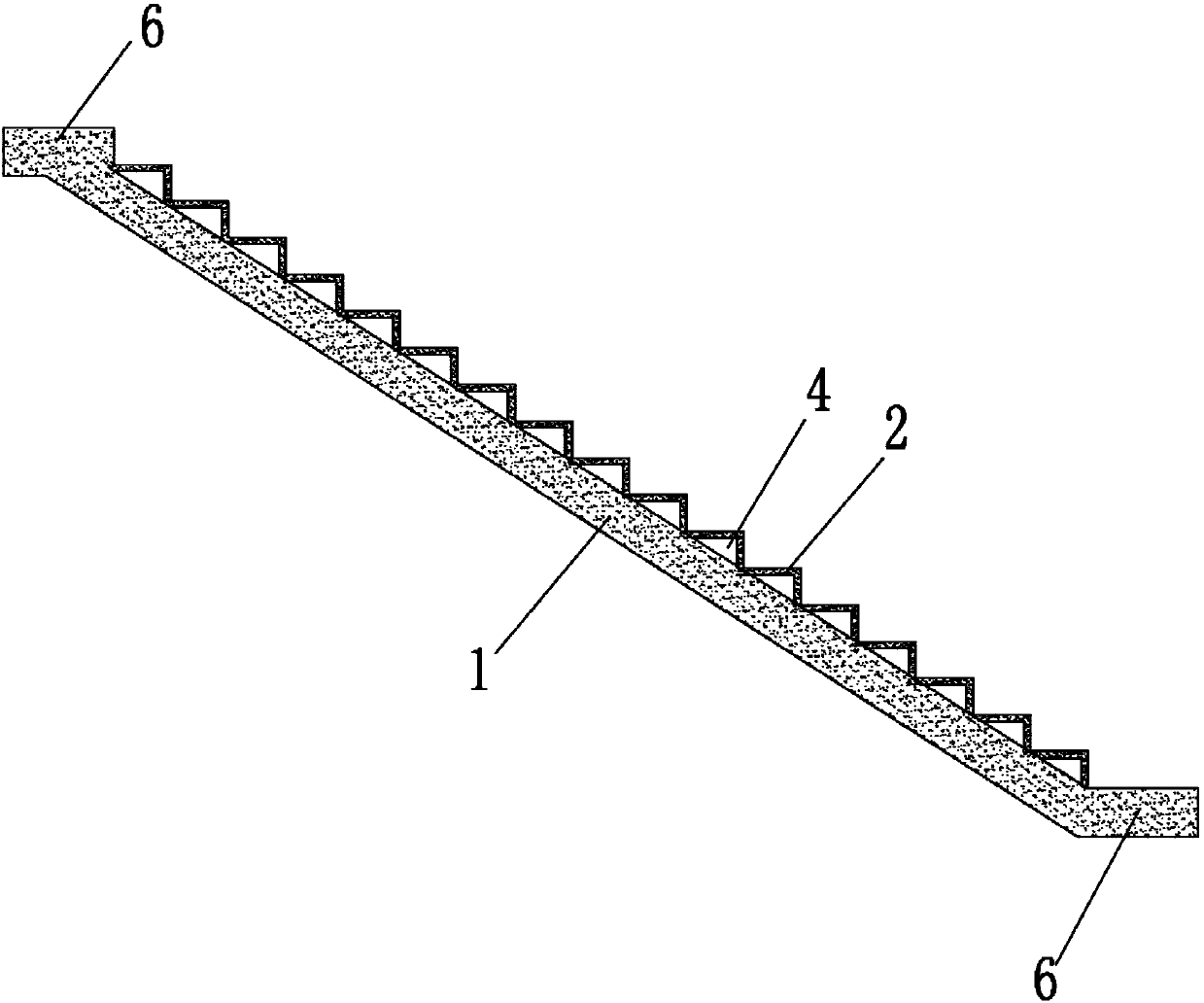 Lightweight fabricated staircase and construction method