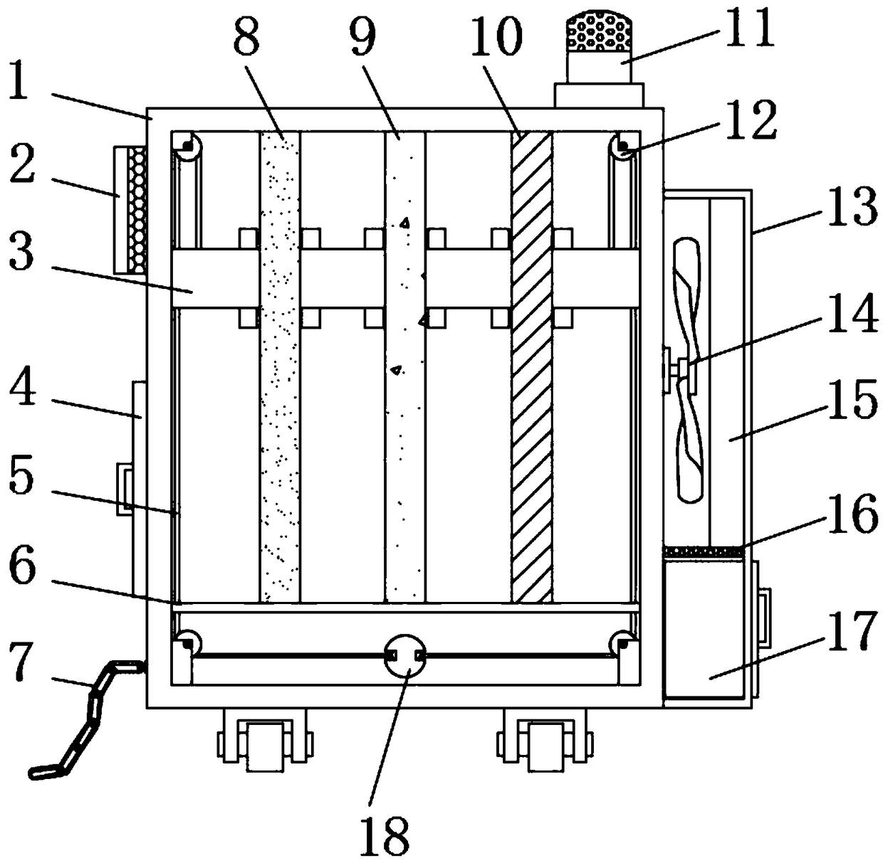 Dedusting device for flour processing