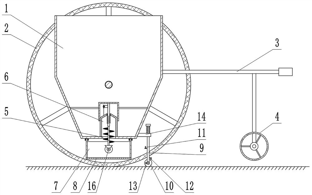 Road surface salt sprinkling and ice melting device