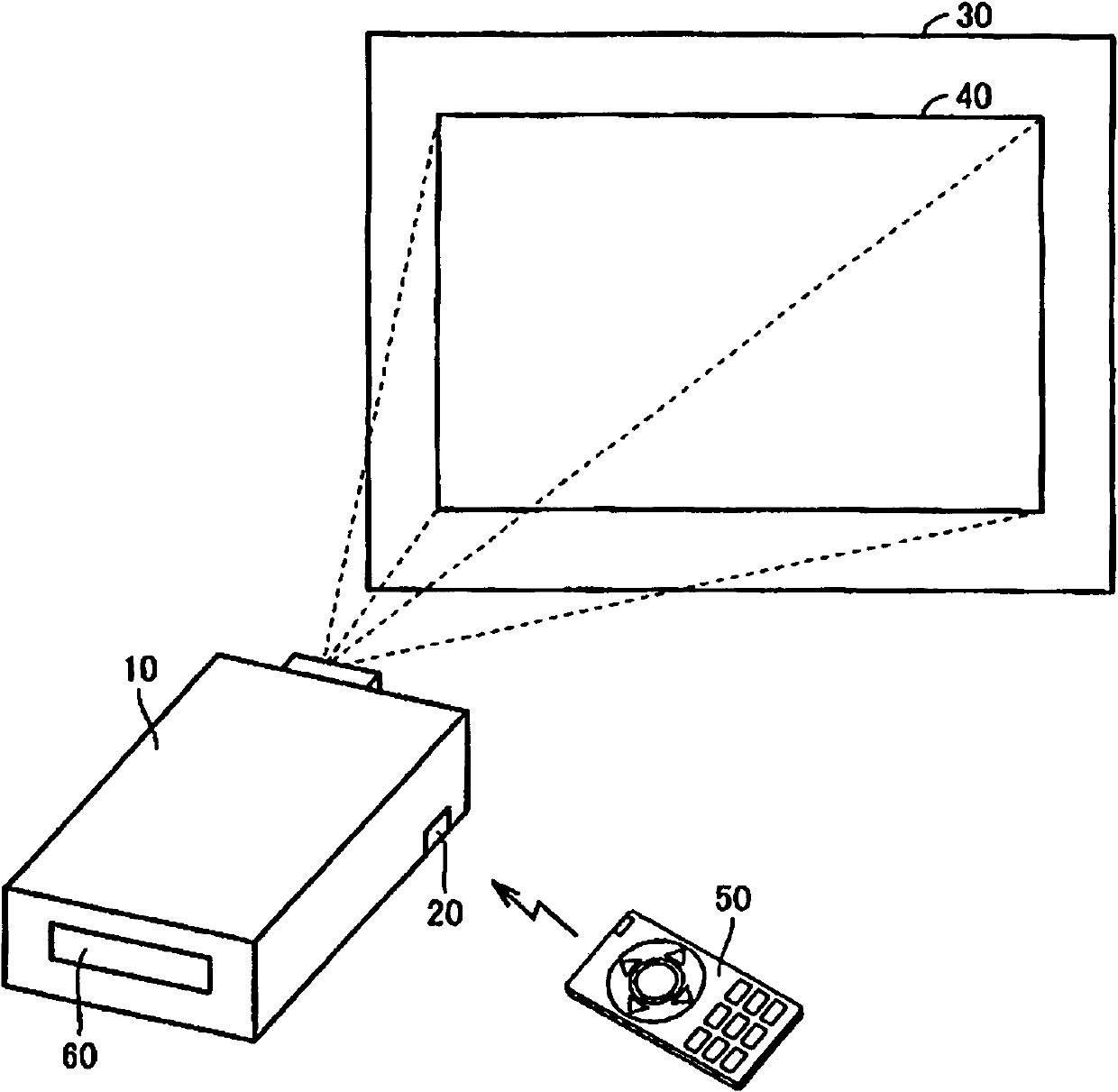 Projection image display device