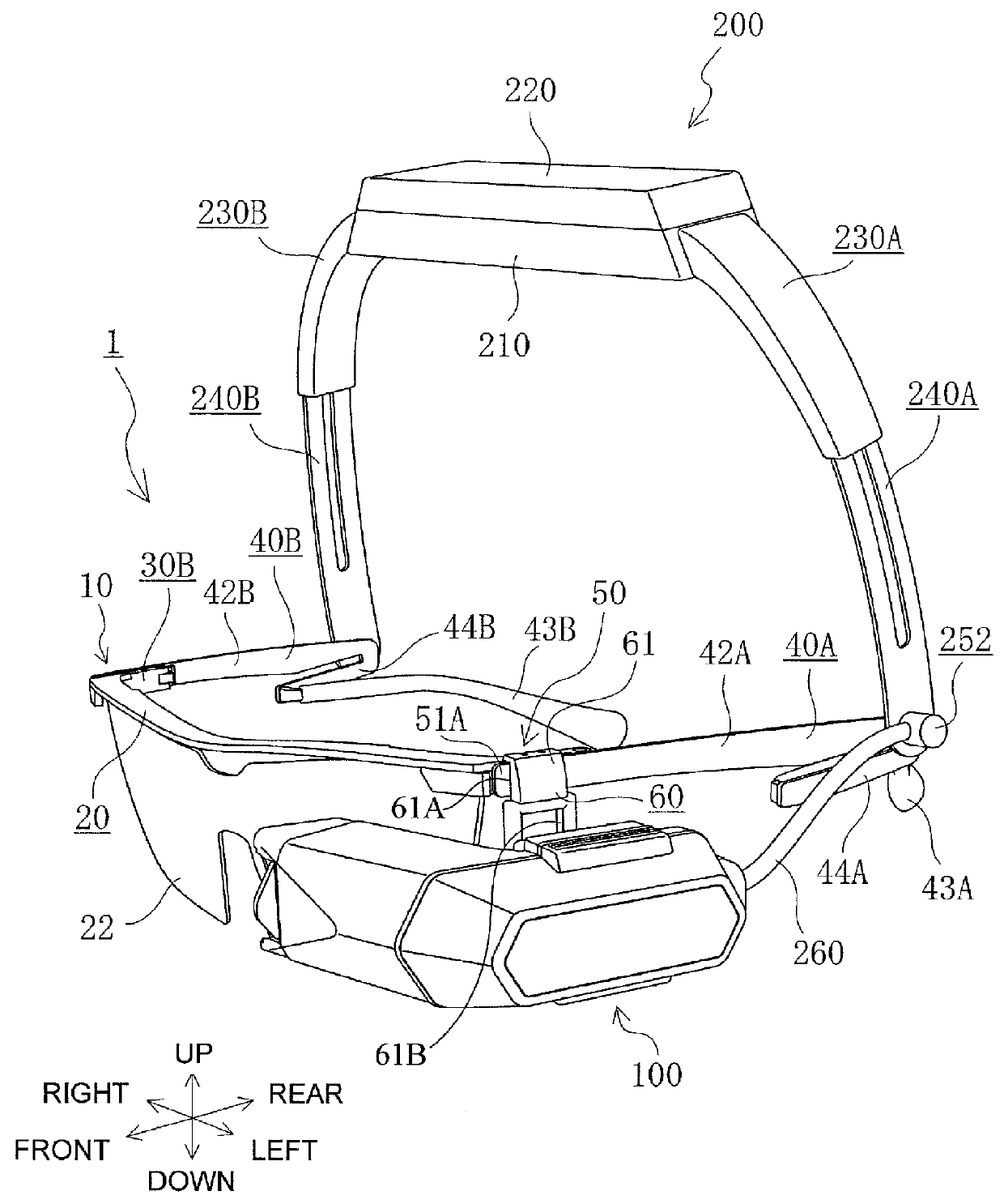 Head-mountable display device with pivoting circuit support