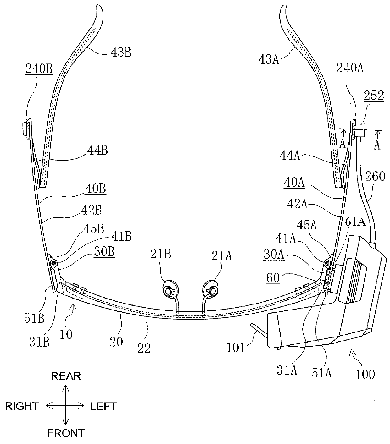 Head-mountable display device with pivoting circuit support