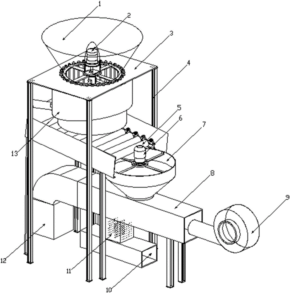 A device and a method used for separating light thin film from plants through breaking